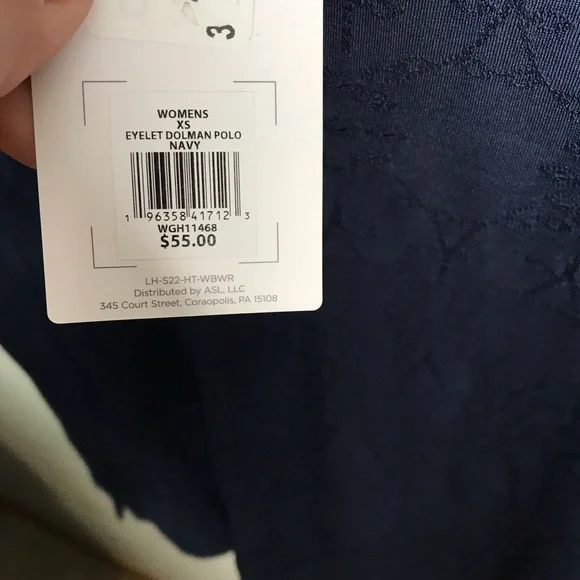 Lady Hagen Eyelet Dolman Polo Sz XS - Picture 3 of 3